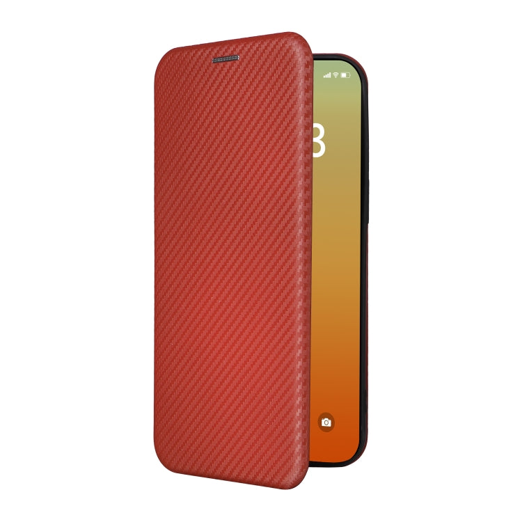 For iPhone 15 Pro Max Carbon Fiber Texture Flip Leather Phone Case(Brown) - HoMEdemic™ 