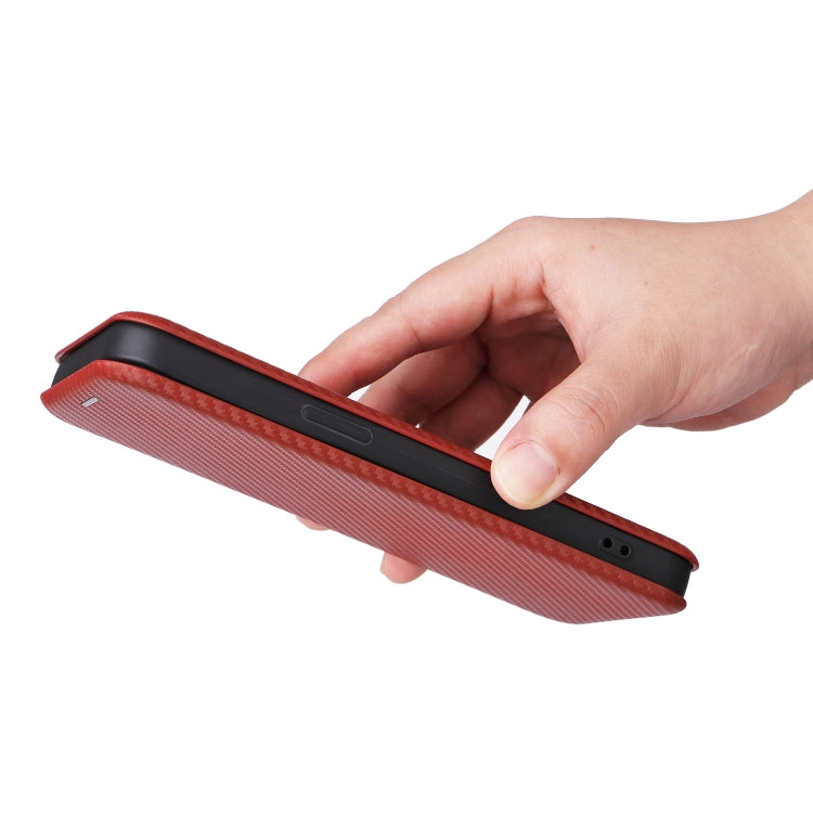 For iPhone 15 Pro Max Carbon Fiber Texture Flip Leather Phone Case(Brown) - HoMEdemic™ 
