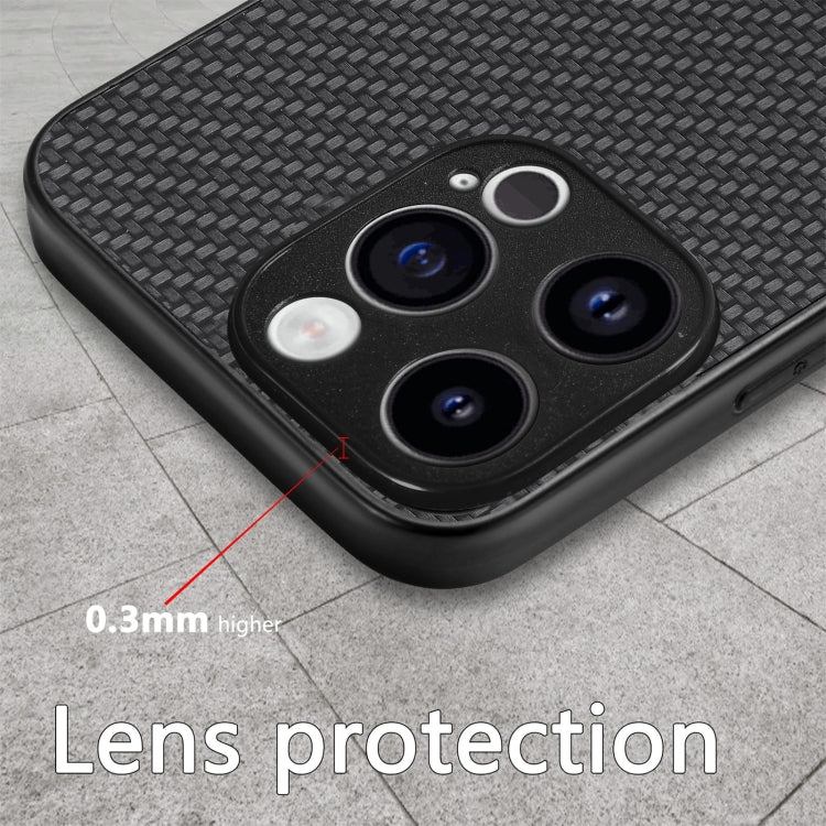 For iPhone 15 Pro Max Carbon Fiber Texture Leather Back Phone Case(Black) - HoMEdemic™ 