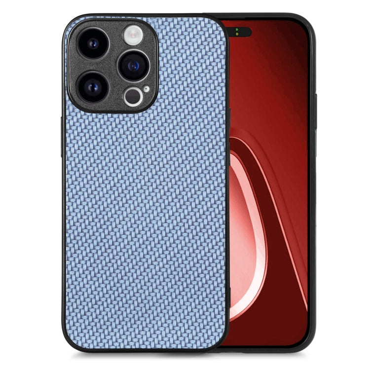 For iPhone 15 Pro Max Carbon Fiber Texture Leather Back Phone Case(Blue) - HoMEdemic™ 