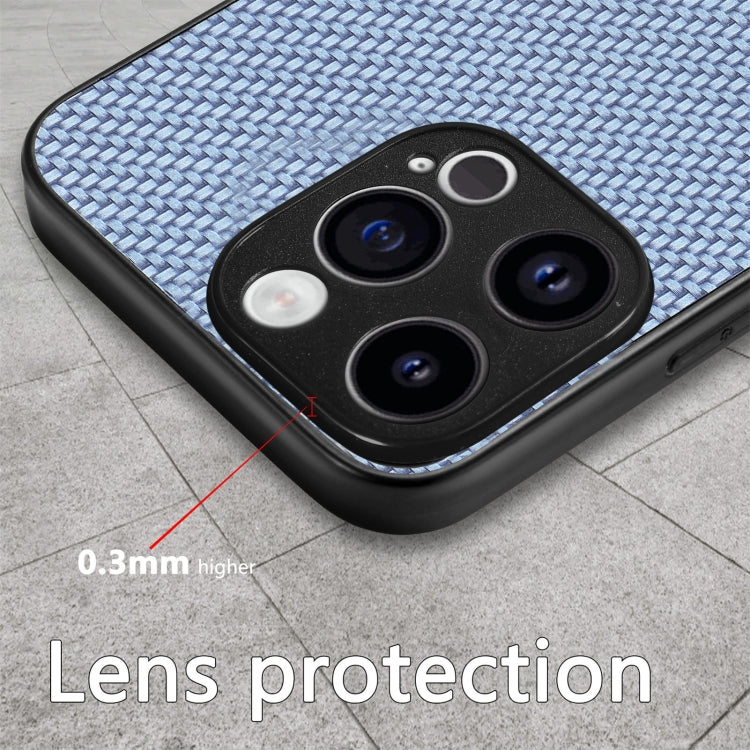 For iPhone 15 Pro Max Carbon Fiber Texture Leather Back Phone Case(Blue) - HoMEdemic™ 