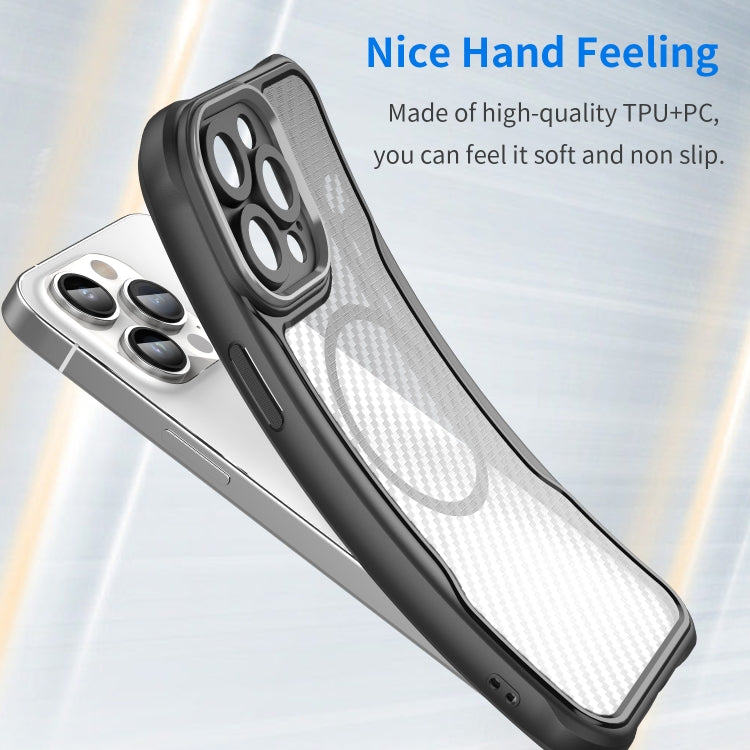 For iPhone 15 Pro Max Carbon Fiber Texture MagSafe Translucent Phone Case(Black) - HoMEdemic™ 