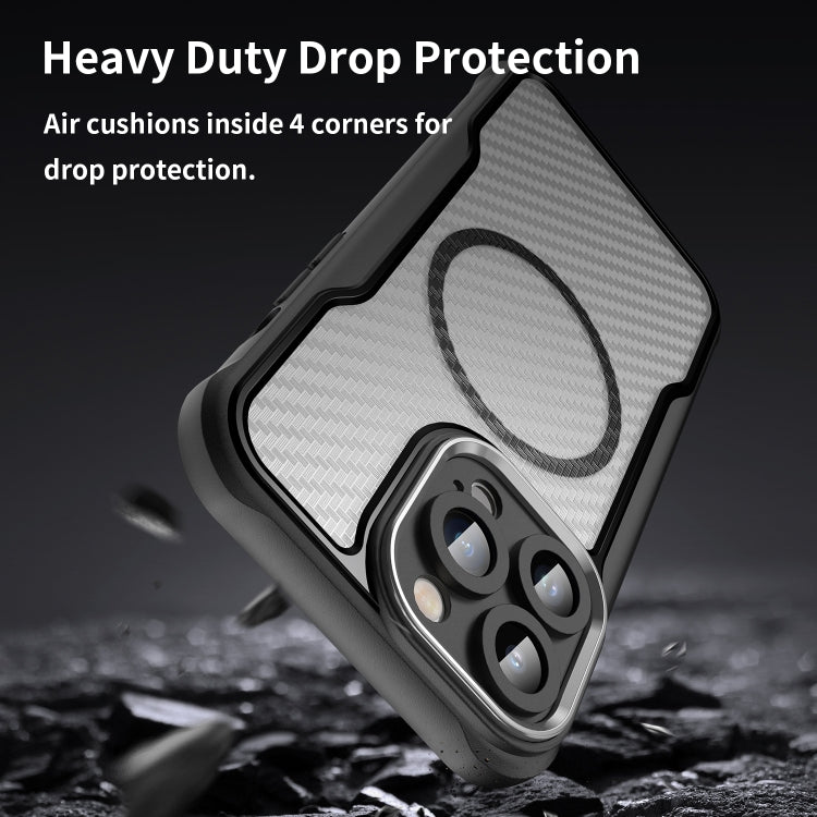 For iPhone 15 Pro Max Carbon Fiber Texture MagSafe Translucent Phone Case(Black) - HoMEdemic™ 