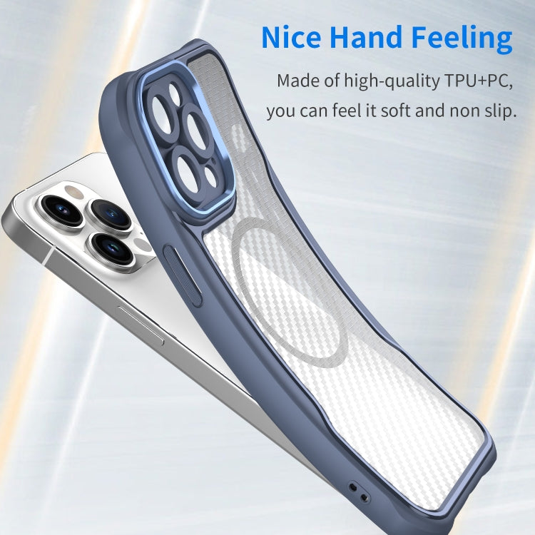 For iPhone 15 Pro Max Carbon Fiber Texture MagSafe Translucent Phone Case(Blue) - HoMEdemic™ 