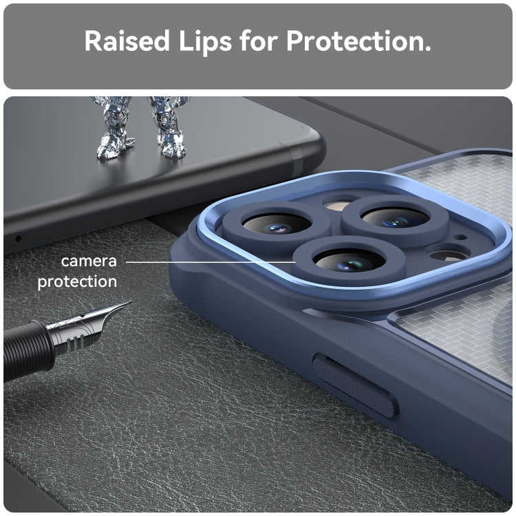 For iPhone 15 Pro Max Carbon Fiber Texture MagSafe Translucent Phone Case(Blue) - HoMEdemic™ 