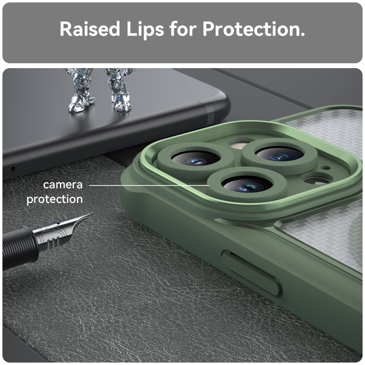 For iPhone 15 Pro Max Carbon Fiber Texture MagSafe Translucent Phone Case(Green) - HoMEdemic™ 