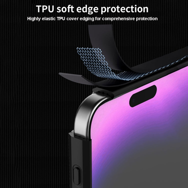 For iPhone 15 Pro Max Carbon Fiber Texture PC + TPU Phone Case with Metal Holder(Grey) - HoMEdemic™ 