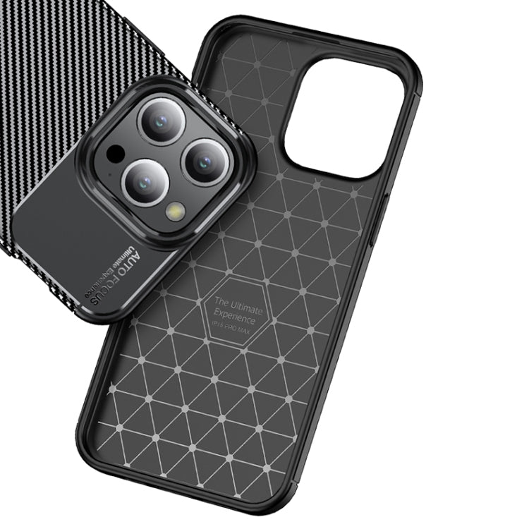 For iPhone 15 Pro Max Carbon Fiber Texture Shockproof TPU Phone Case(Black) - HoMEdemic™ 