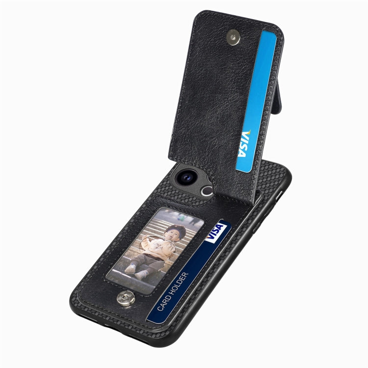 For iPhone 15 Pro Max Carbon Fiber Vertical Flip Zipper Phone Case(Black) - HoMEdemic™ 
