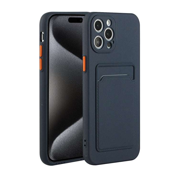 For iPhone 15 Pro Max Card Slot Design Shockproof TPU Phone Case(Dark Blue) - HoMEdemic™ 