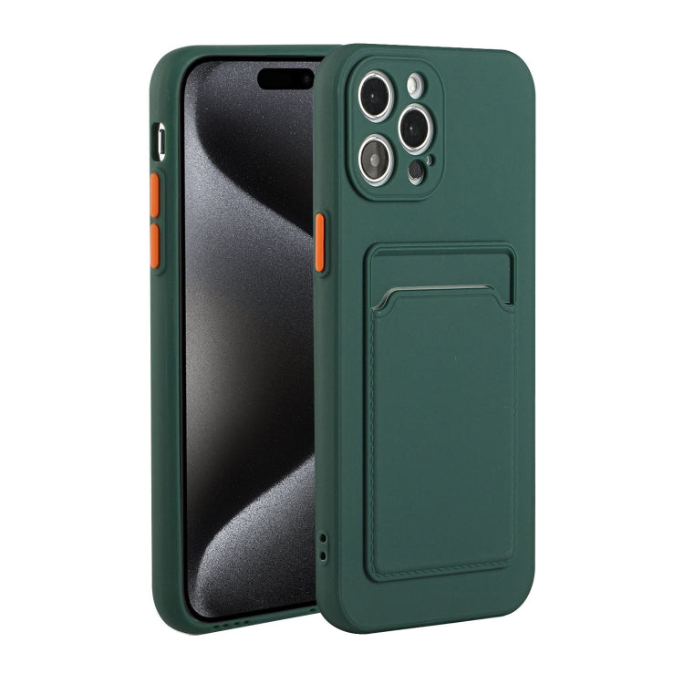 For iPhone 15 Pro Max Card Slot Design Shockproof TPU Phone Case(Dark Green) - HoMEdemic™ 