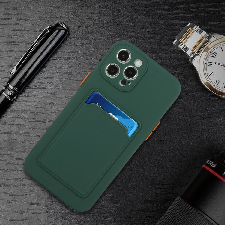 For iPhone 15 Pro Max Card Slot Design Shockproof TPU Phone Case(Dark Green) - HoMEdemic™ 