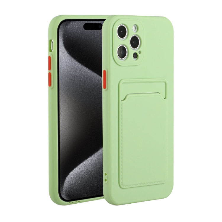 For iPhone 15 Pro Max Card Slot Design Shockproof TPU Phone Case(Matcha Green) - HoMEdemic™ 