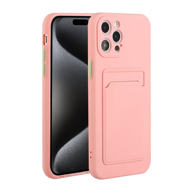 For iPhone 15 Pro Max Card Slot Design Shockproof TPU Phone Case(Pink) - HoMEdemic™ 