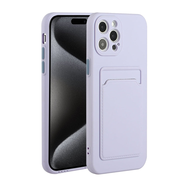 For iPhone 15 Pro Max Card Slot Design Shockproof TPU Phone Case(Purple) - HoMEdemic™ 