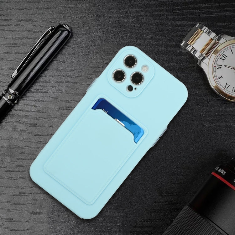 For iPhone 15 Pro Max Card Slot Design Shockproof TPU Phone Case(Sky Blue) - HoMEdemic™ 