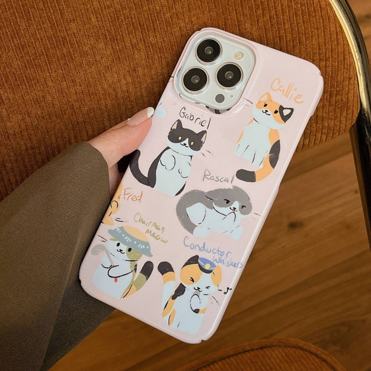 For iPhone 15 Pro Max Cartoon Film Craft Hard PC Phone Case(Cute Cats) - HoMEdemic™ 