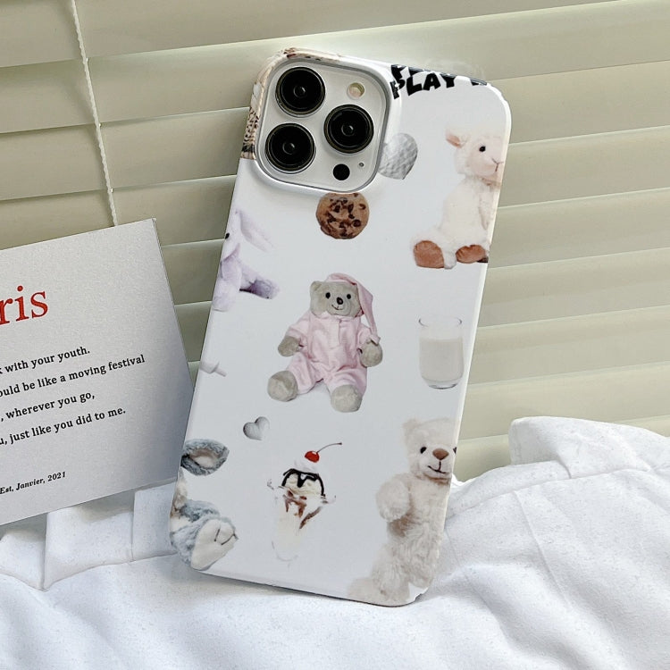 For iPhone 15 Pro Max Cartoon Film Craft Hard PC Phone Case(Stuffed Bear) - HoMEdemic™ 