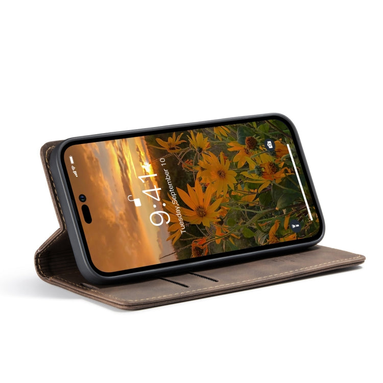 For iPhone 15 Pro Max CaseMe 013 Multifunctional Horizontal Flip Leather Phone Case(Coffee) - HoMEdemic™ 