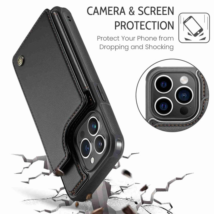 For iPhone 15 Pro Max CaseMe C22 Card Slots Holder RFID Anti-theft Phone Case(Black) - HoMEdemic™ 
