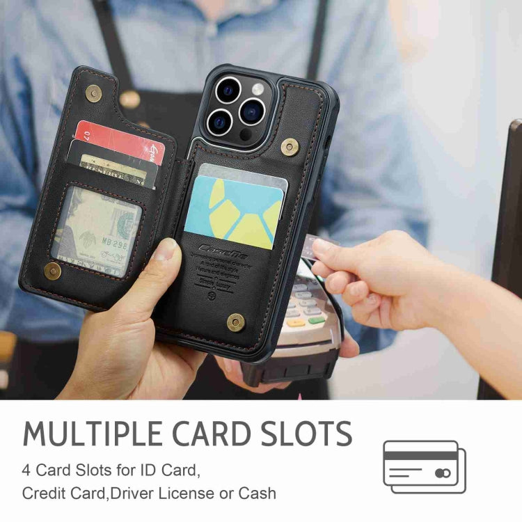 For iPhone 15 Pro Max CaseMe C22 Card Slots Holder RFID Anti-theft Phone Case(Black) - HoMEdemic™ 