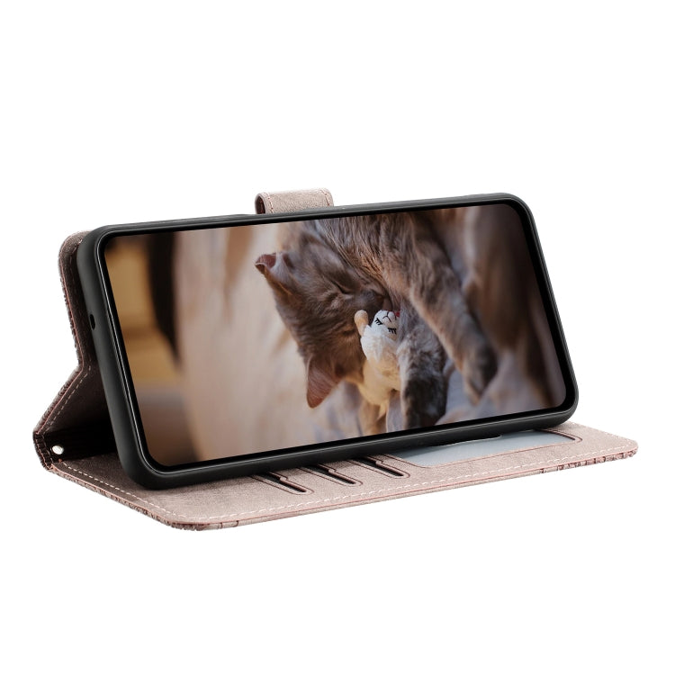 For iPhone 15 Pro Max Cat Embossing Pattern Leather Phone Case with Lanyard(Grey) - HoMEdemic™ 