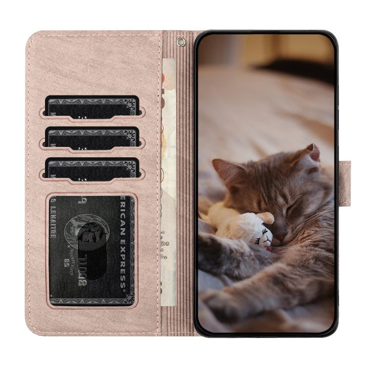 For iPhone 15 Pro Max Cat Embossing Pattern Leather Phone Case with Lanyard(Grey) - HoMEdemic™ 