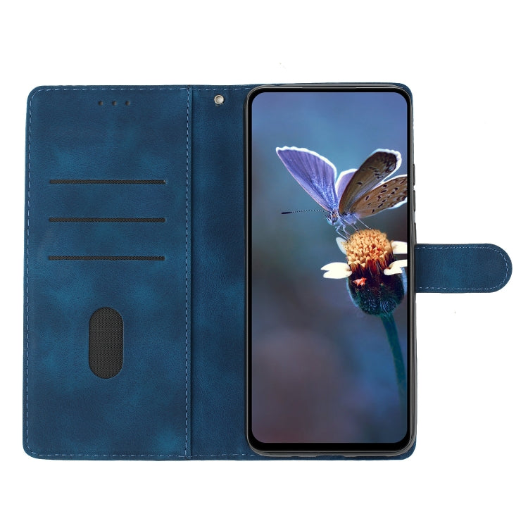 For iPhone 15 Pro Max Cherry Blossom Butterfly Skin Feel Embossed PU Phone Case(Blue) - HoMEdemic™ 