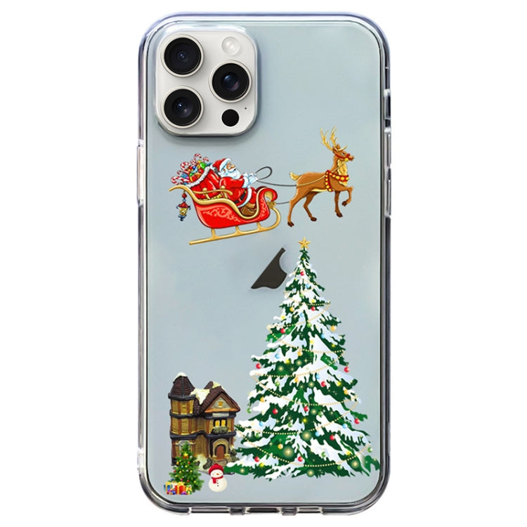 For iPhone 15 Pro Max Christmas Colored Drawing Pattern High Transparent Soft TPU Phone Case(Christmas) - HoMEdemic™ 