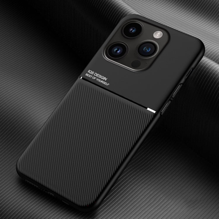 For iPhone 15 Pro Max Classic Tilt Strip Grain Magnetic Shockproof PC + TPU Phone Case(Black) - HoMEdemic™ 