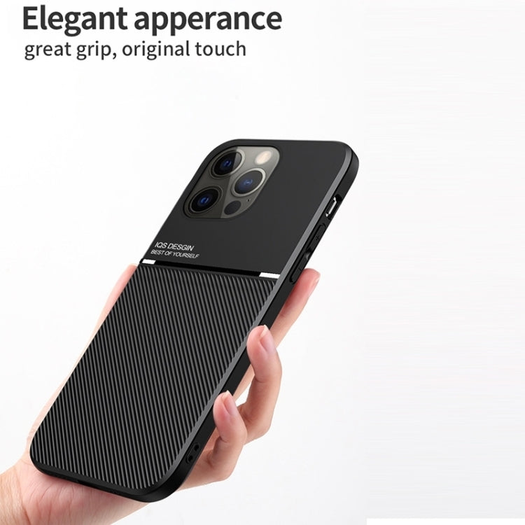 For iPhone 15 Pro Max Classic Tilt Strip Grain Magnetic Shockproof PC + TPU Phone Case(Black) - HoMEdemic™ 