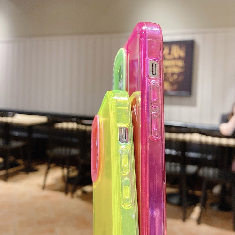 For iPhone 15 Pro Max Color Contrast Lens Frame Transparent TPU Phone Case(Transparent + Green) - HoMEdemic™ 
