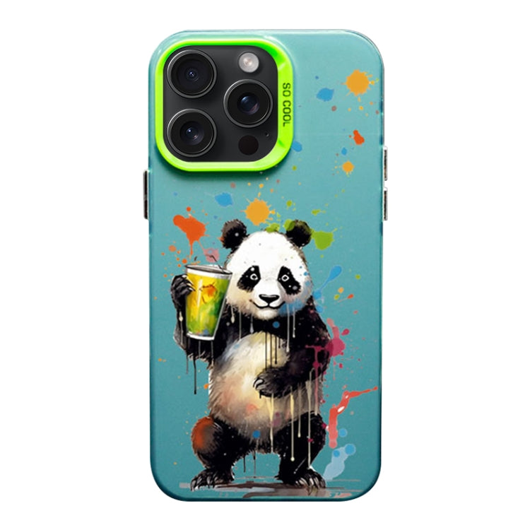 For iPhone 15 Pro Max Color Ink Frosted PC+TPU Phone Case(Giant Panda) - HoMEdemic™ 