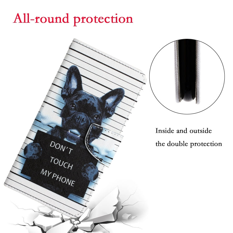 For iPhone 15 Pro Max Colored Drawing Leather Phone Case(Black Dog) - HoMEdemic™ 