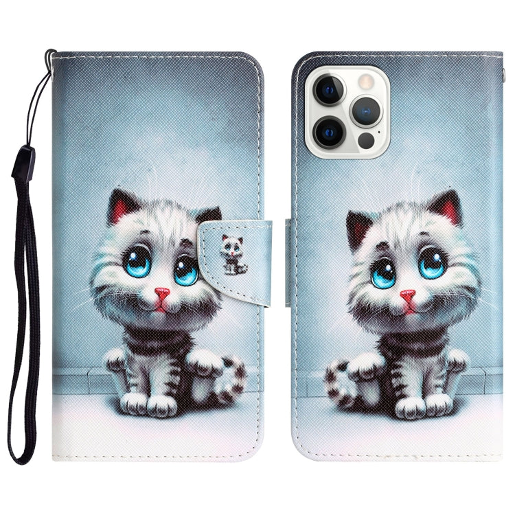 For iPhone 15 Pro Max Colored Drawing Leather Phone Case(Blue Eyes) - HoMEdemic™ 