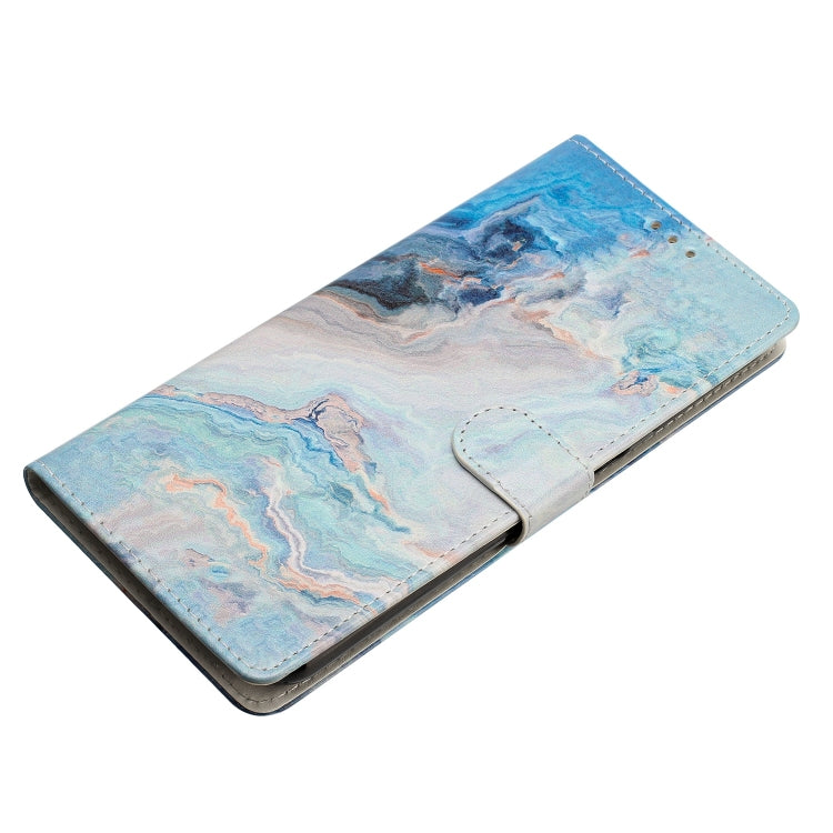 For iPhone 15 Pro Max Colored Drawing Leather Phone Case(Blue Marble) - HoMEdemic™ 
