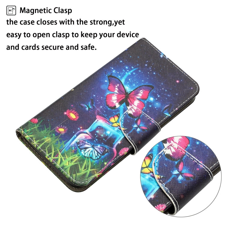 For iPhone 15 Pro Max Colored Drawing Leather Phone Case(Bottle Butterfly) - HoMEdemic™ 