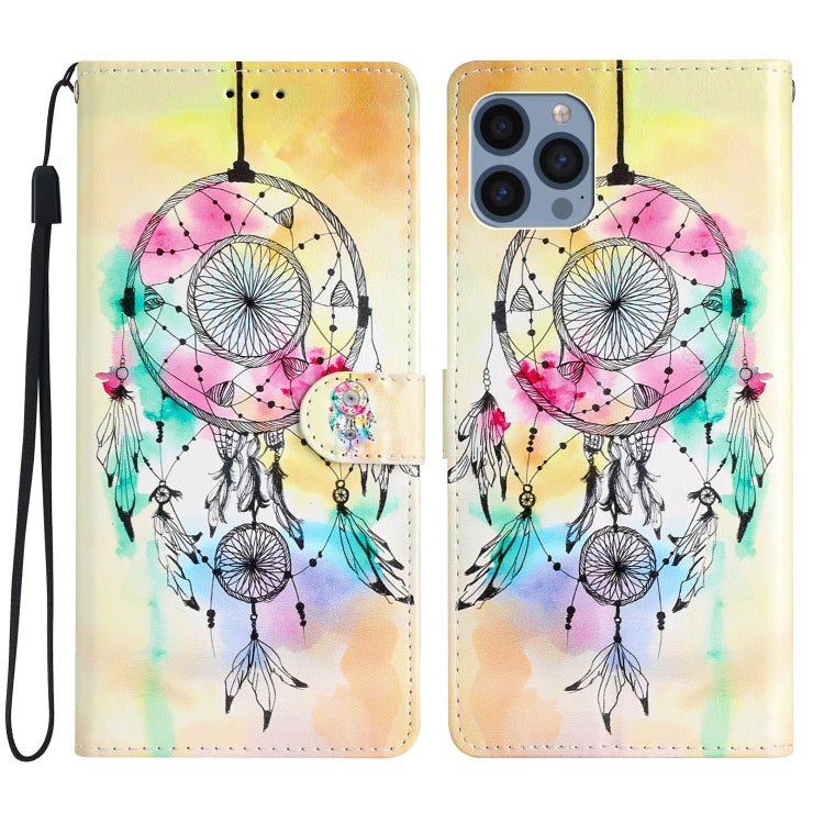 For iPhone 15 Pro Max Colored Drawing Leather Phone Case(Dream Catcher) - HoMEdemic™ 