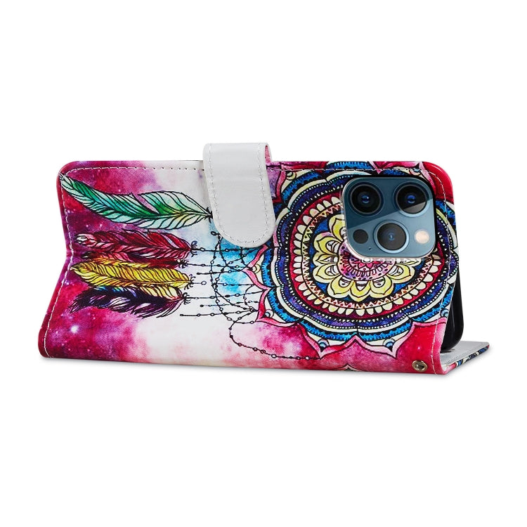 For iPhone 15 Pro Max Colored Drawing Leather Phone Case(Dreamcatcher) - HoMEdemic™ 