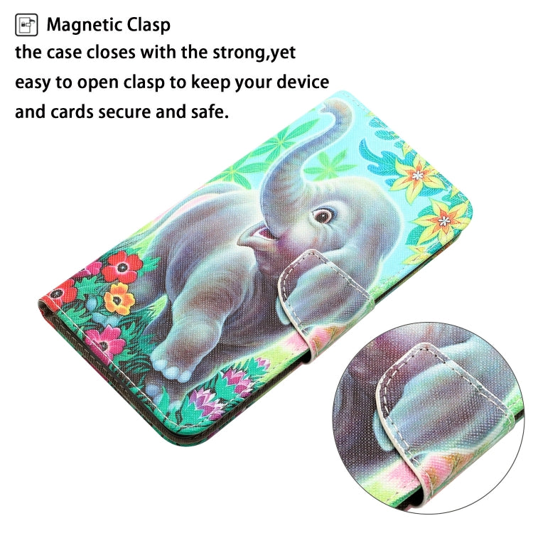 For iPhone 15 Pro Max Colored Drawing Leather Phone Case(Elephant) - HoMEdemic™ 