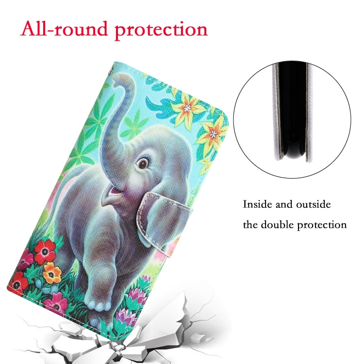 For iPhone 15 Pro Max Colored Drawing Leather Phone Case(Elephant) - HoMEdemic™ 