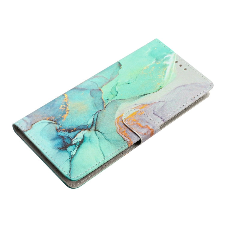 For iPhone 15 Pro Max Colored Drawing Leather Phone Case(Green Marble) - HoMEdemic™ 