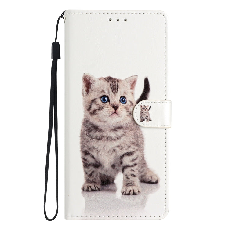 For iPhone 15 Pro Max Colored Drawing Leather Phone Case(Little Tabby Cat) - HoMEdemic™ 