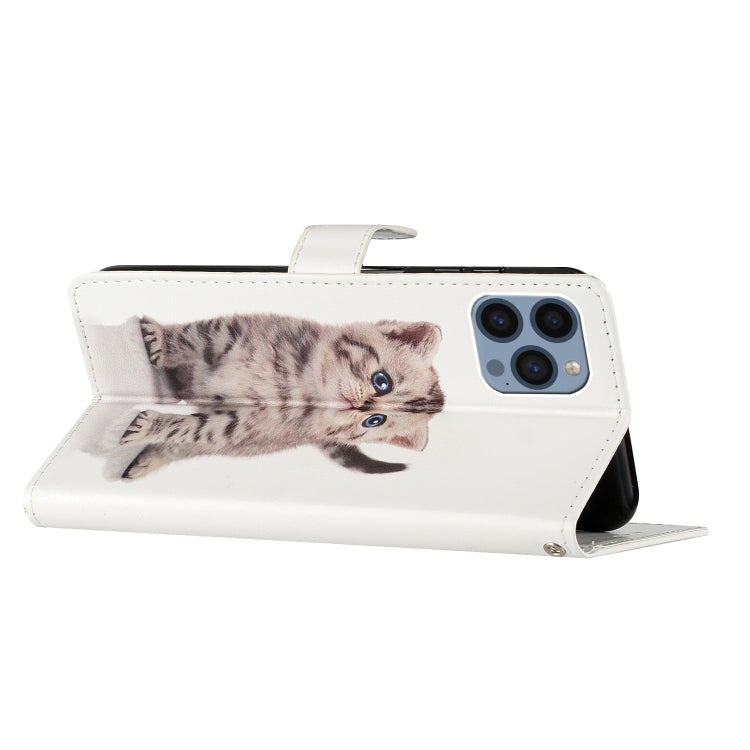 For iPhone 15 Pro Max Colored Drawing Leather Phone Case(Little Tabby Cat) - HoMEdemic™ 