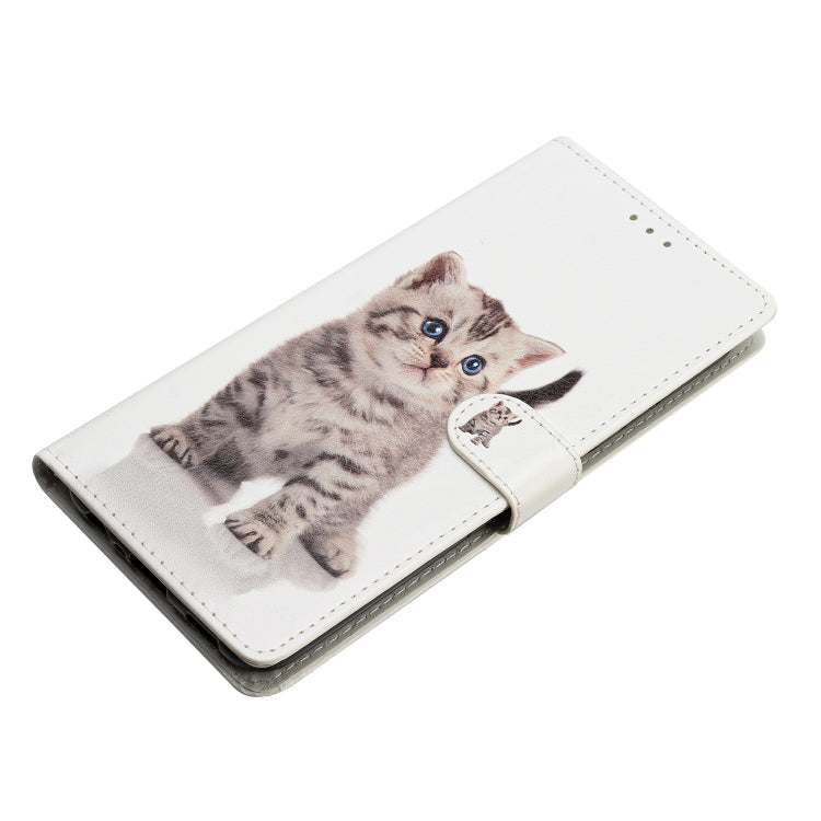 For iPhone 15 Pro Max Colored Drawing Leather Phone Case(Little Tabby Cat) - HoMEdemic™ 