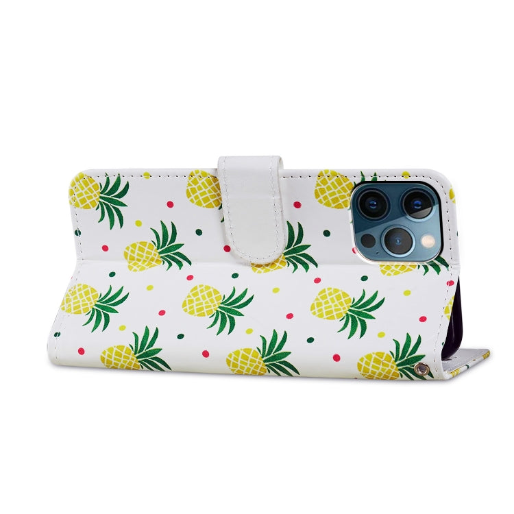 For iPhone 15 Pro Max Colored Drawing Leather Phone Case(Pineapple) - HoMEdemic™ 