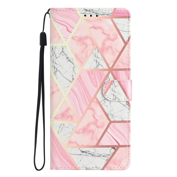 For iPhone 15 Pro Max Colored Drawing Leather Phone Case(Pink Marble) - HoMEdemic™ 