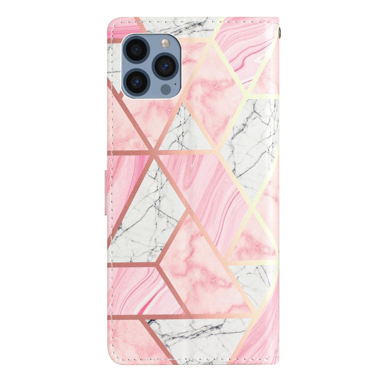 For iPhone 15 Pro Max Colored Drawing Leather Phone Case(Pink Marble) - HoMEdemic™ 