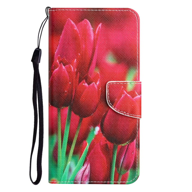 For iPhone 15 Pro Max Colored Drawing Leather Phone Case(Tulips) - HoMEdemic™ 