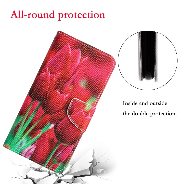 For iPhone 15 Pro Max Colored Drawing Leather Phone Case(Tulips) - HoMEdemic™ 